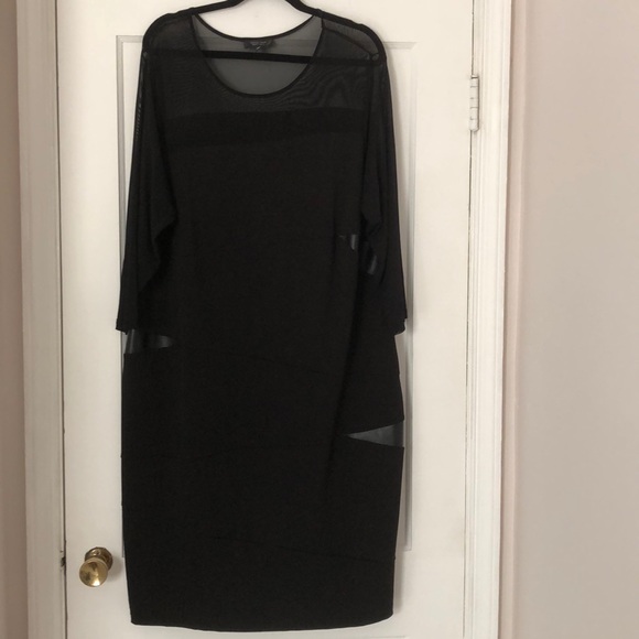 Spense Dresses & Skirts - Spense Black Dress with mesh upper overlay